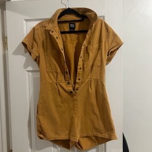 BDG Women's Tan and Orange Playsuit-romper